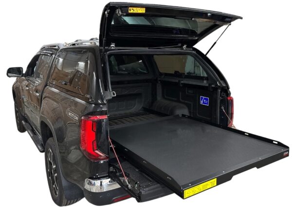 Bedslide til pickup. Uttrekkbart gulv til lasteplan. Planslede til Ford, Toyota Hilux, VW Amarok, Isuzu D-Max, Nissan Navara