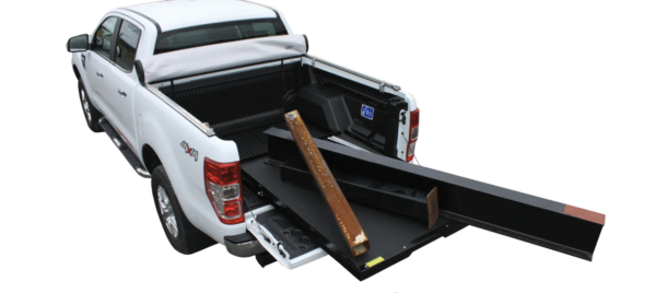 Bedslide til pickup. Uttrekkbart gulv til lasteplan. Planslede til Ford, Toyota Hilux, VW Amarok, Isuzu D-Max, Nissan Navara