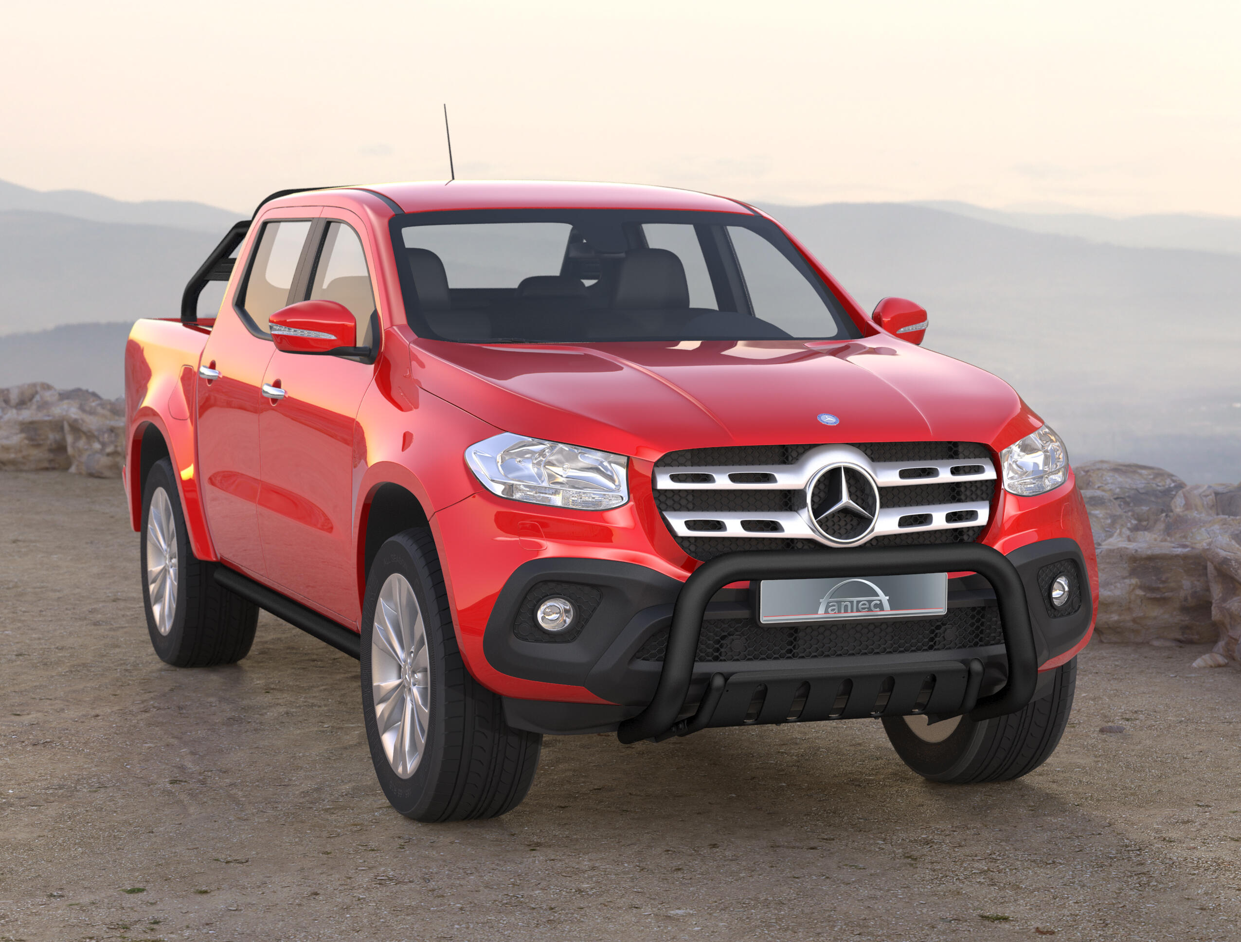 Frontbøyle Mercedes X-Klasse 2017-2022, 76mm sort