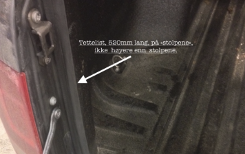 Tettelister baklem VW Amarok 2010-2020