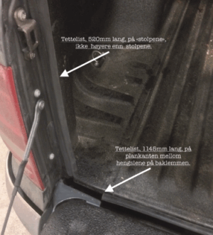 Tettelist baklem VW Amarok