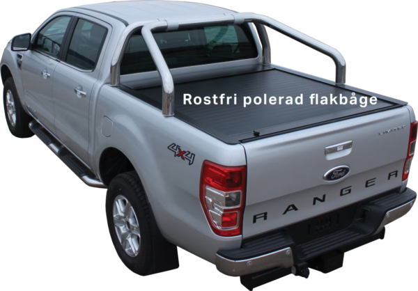 Rolltop med blank veltebøyle - Rulledeksel Ford Ranger DC 2012-2022