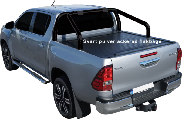 Rolltop med sort veltebøyle - Rulledeksel Toyota Hilux DC 2016-25