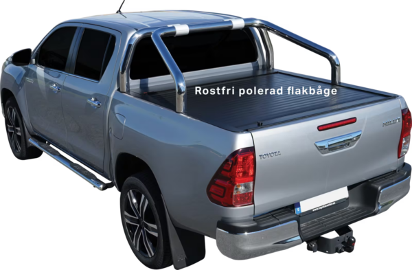 Rolltop med blank veltebøyle - Rulledeksel Toyota Hilux DC 2016-25