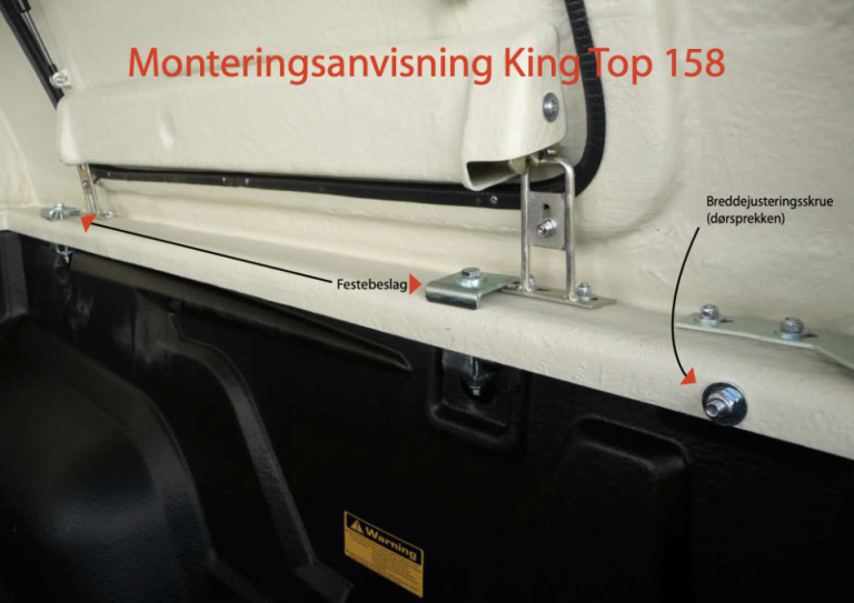 Monteringssett King Top 158